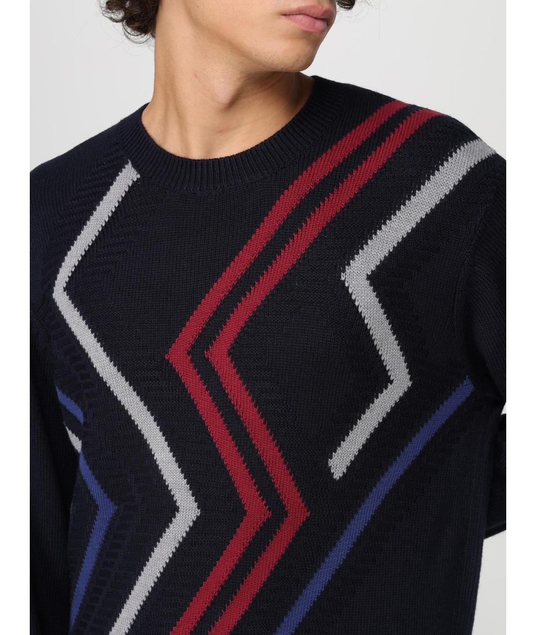 ARMANI EXCHANGE Темно-синий шерстяной джемпер / свитер, фото 3