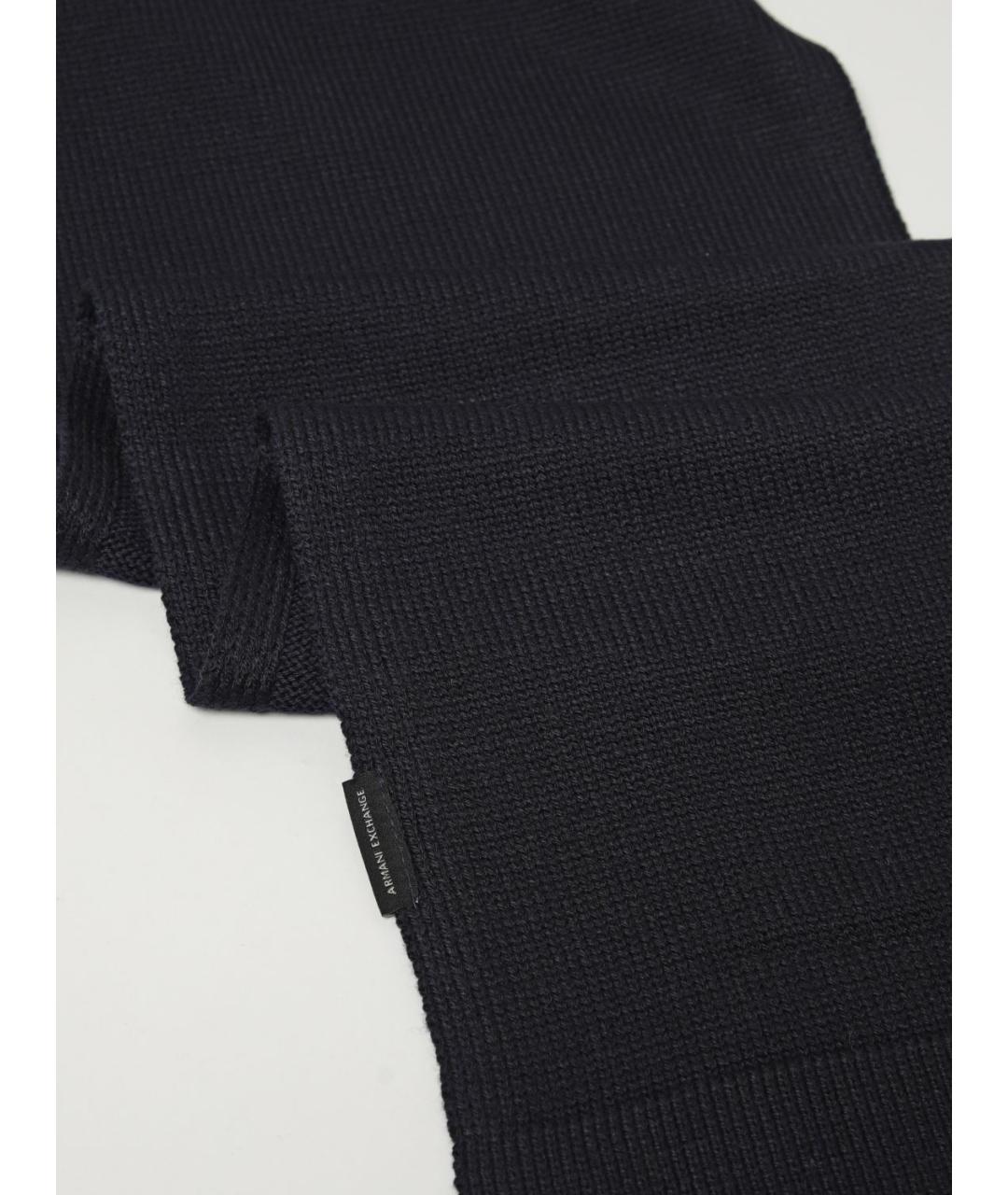 ARMANI EXCHANGE Синий шерстяной шарф, фото 3