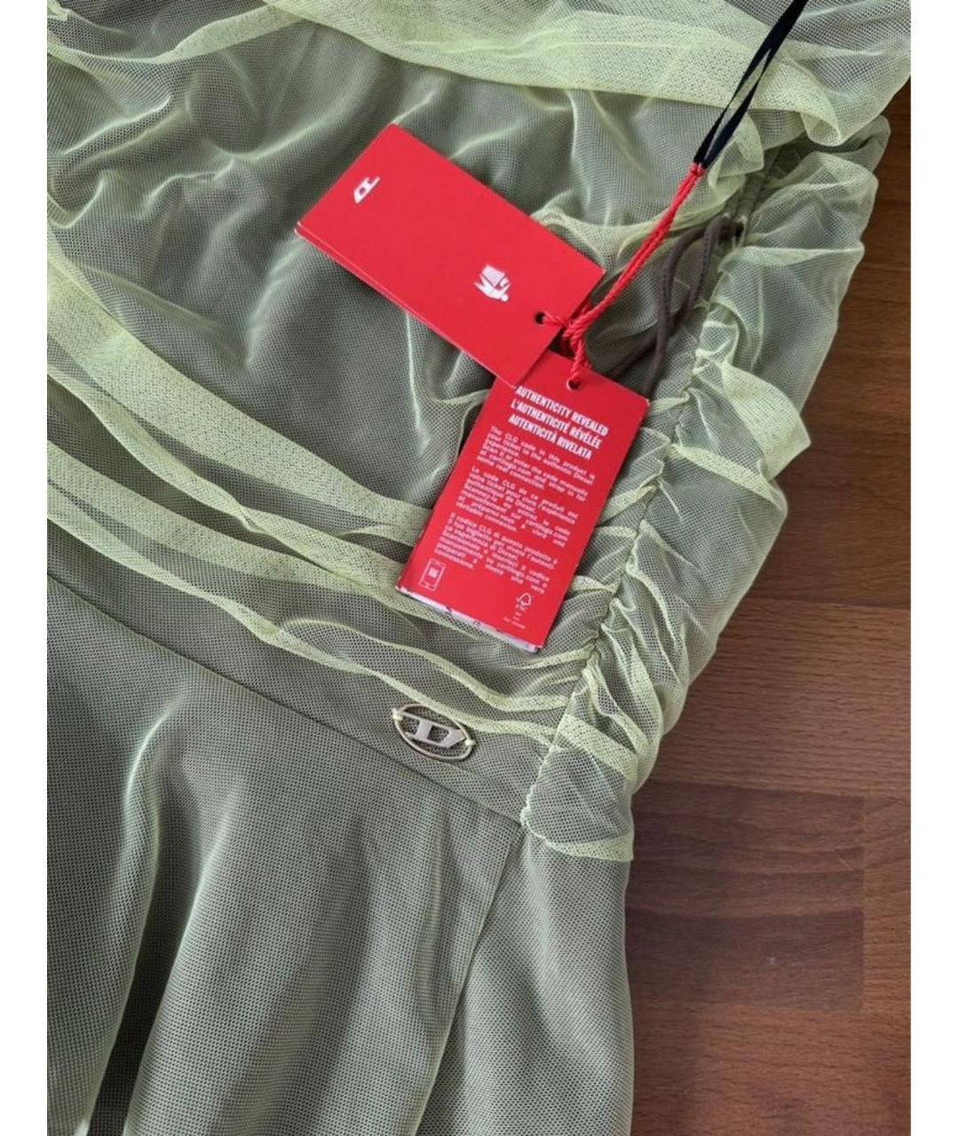 DIESEL Желтая полиэстеровая юбка мини, фото 3