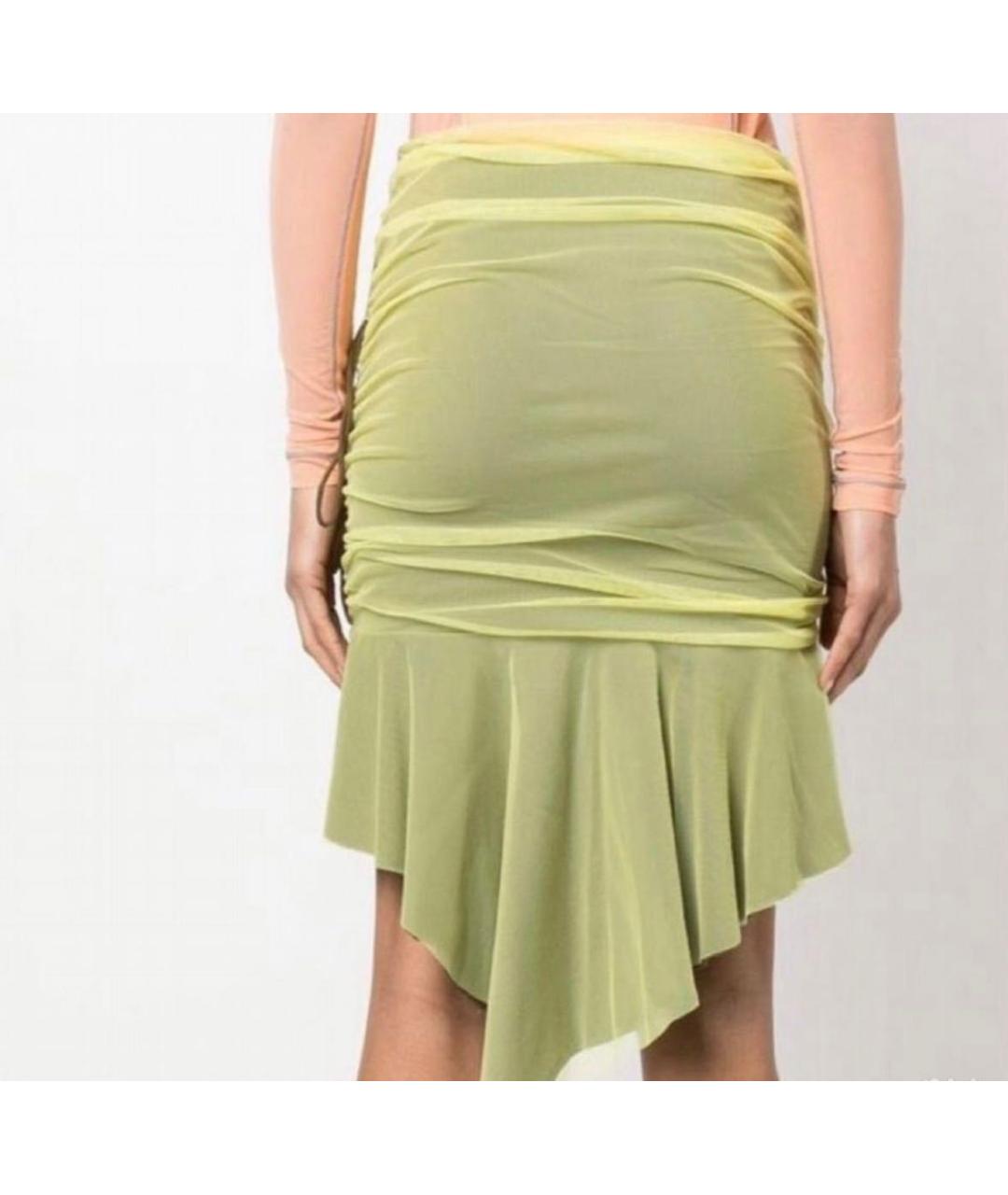 DIESEL Желтая полиэстеровая юбка мини, фото 4