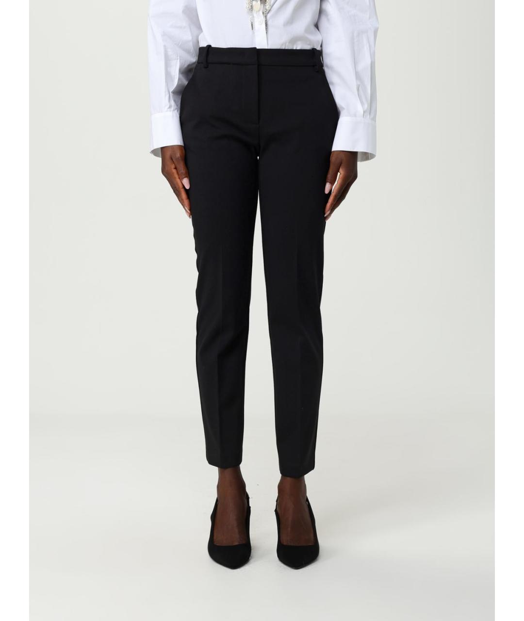 PINKO Черные вискозные прямые брюки, фото 4