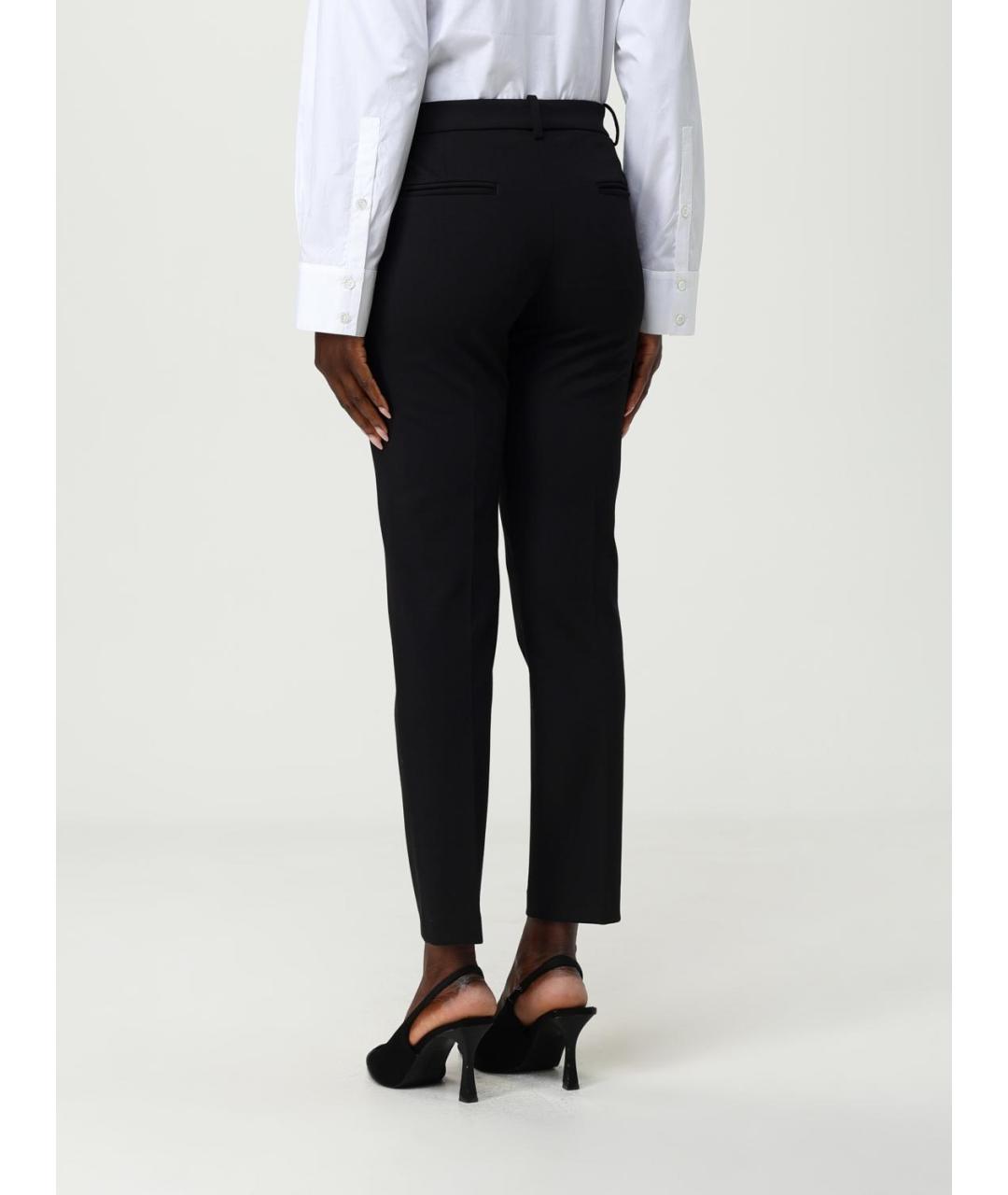 PINKO Черные вискозные прямые брюки, фото 2