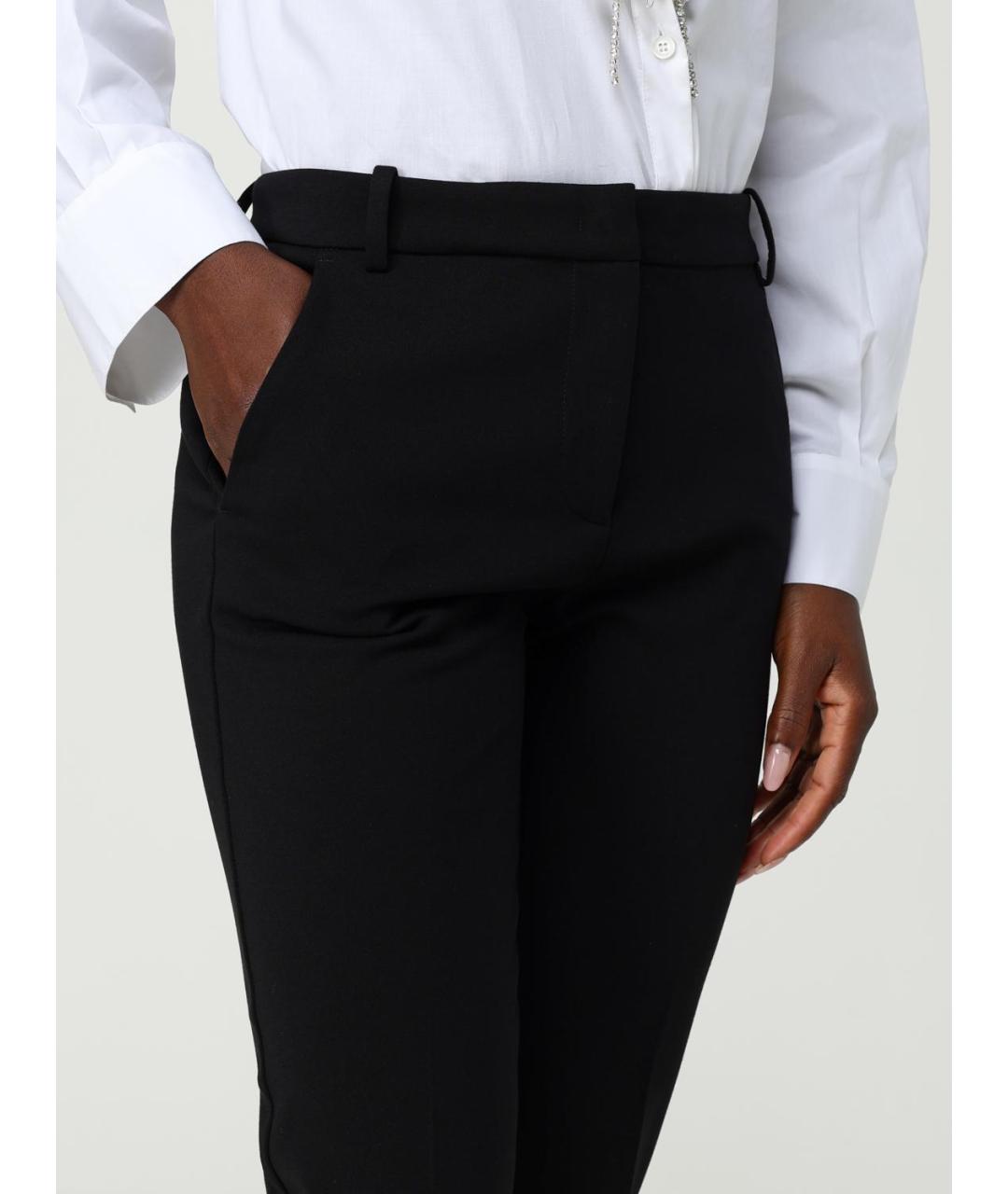 PINKO Черные вискозные прямые брюки, фото 3