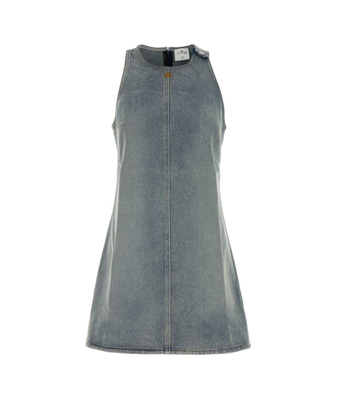 COURREGES Синее хлопковое повседневное платье, фото 1