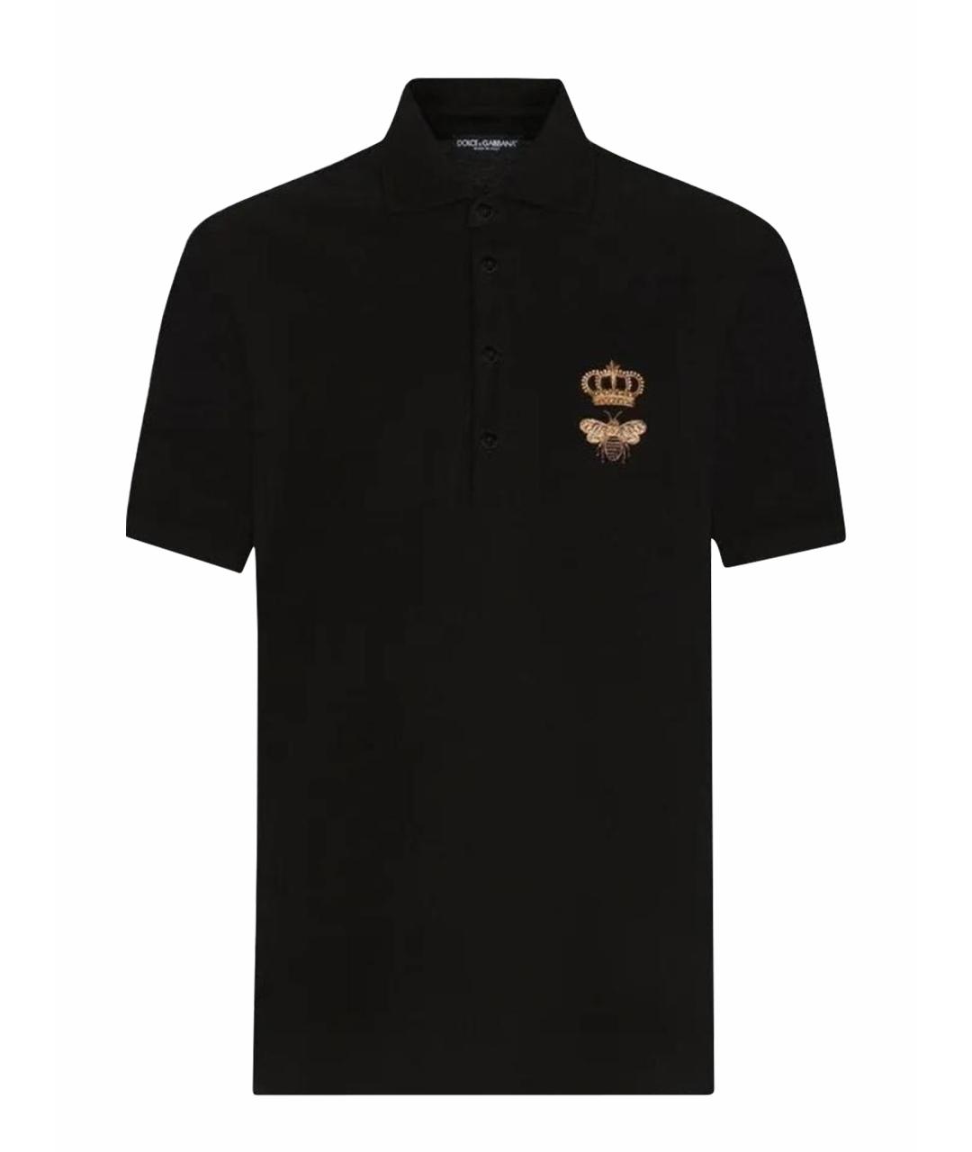 DOLCE&GABBANA Черное поло с коротким рукавом, фото 6