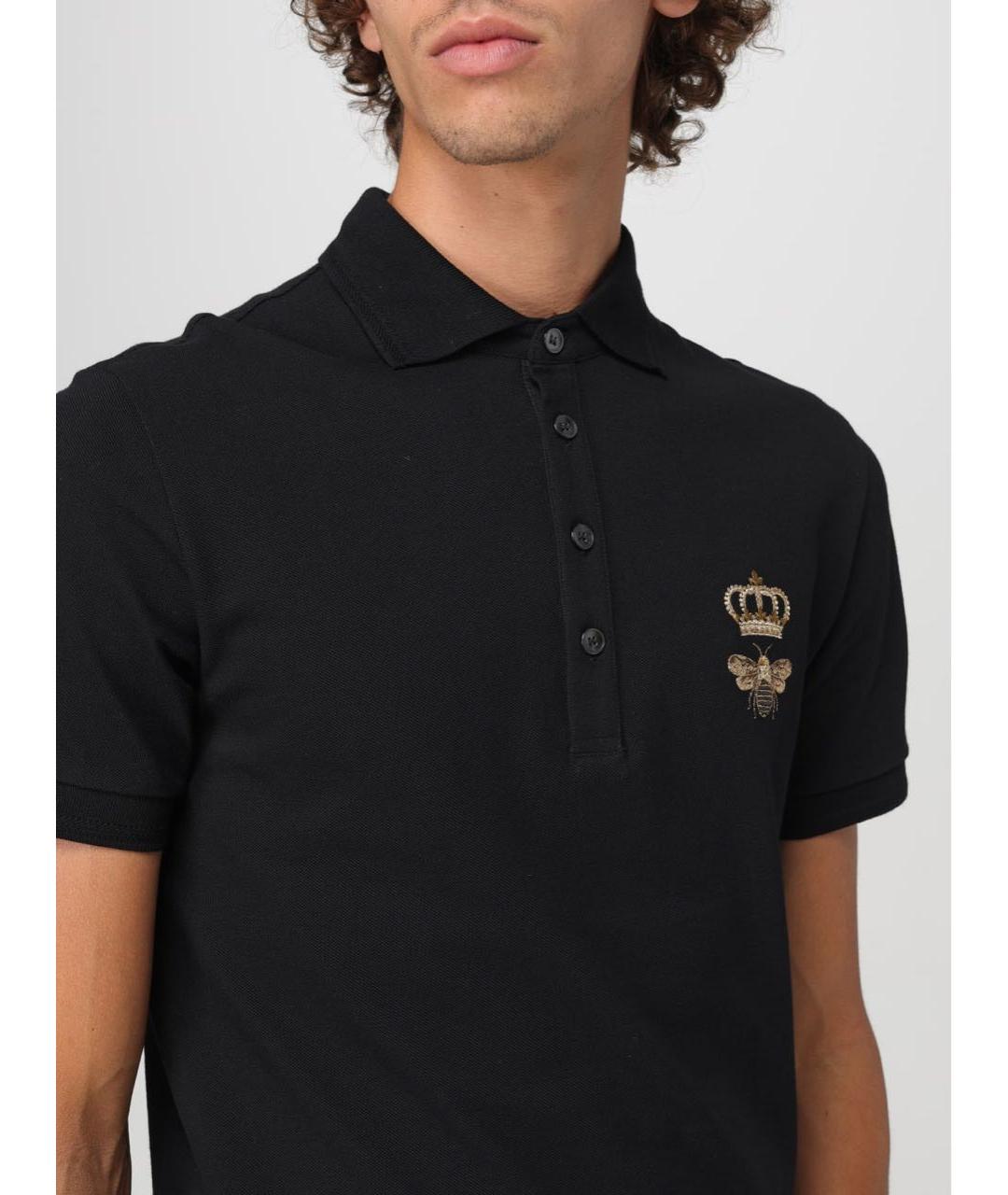 DOLCE&GABBANA Черное поло с коротким рукавом, фото 2