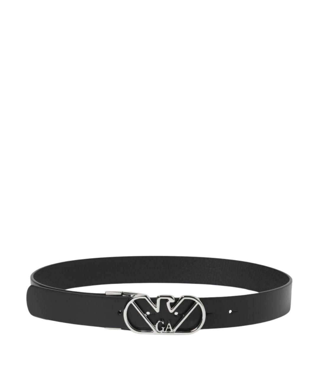 EMPORIO ARMANI Черный кожаный ремень, фото 1