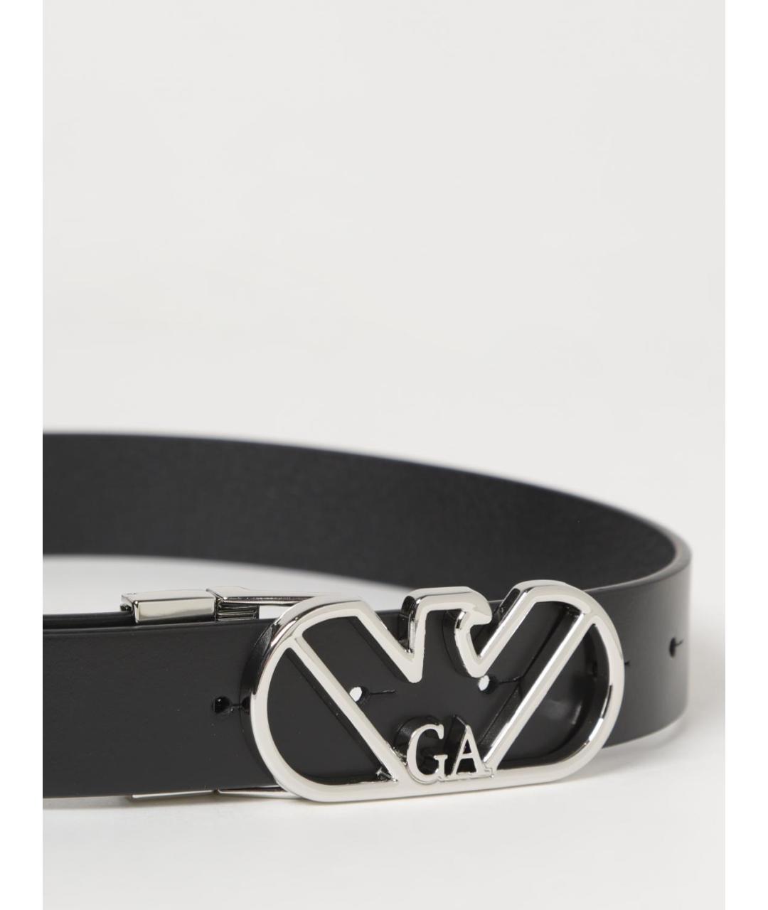 EMPORIO ARMANI Черный кожаный ремень, фото 2