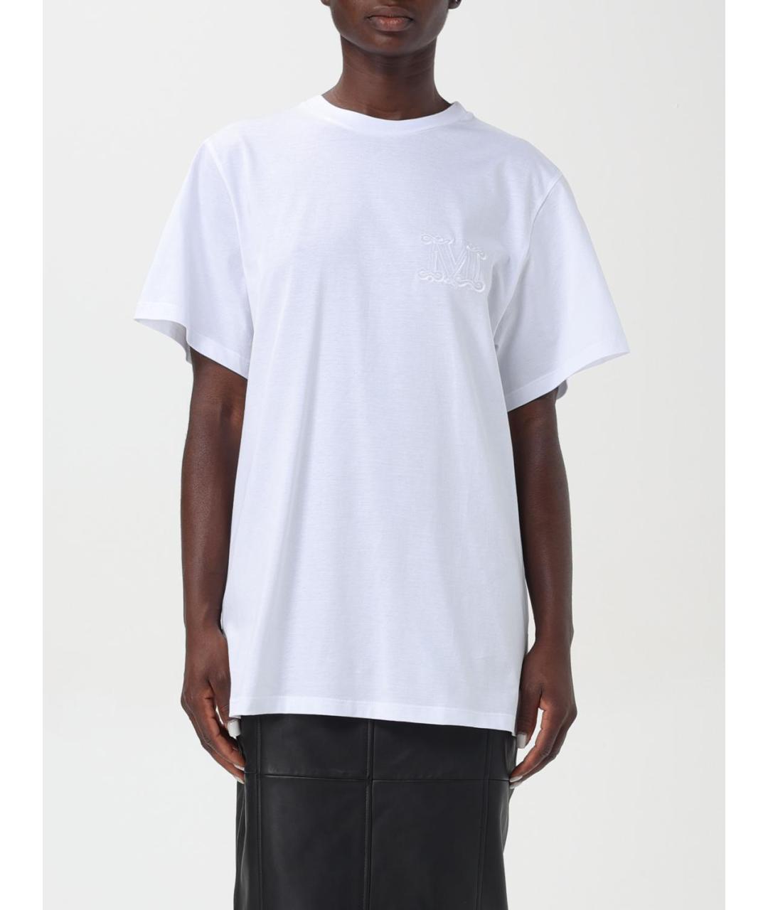 MAX MARA Белая хлопковая футболка, фото 6