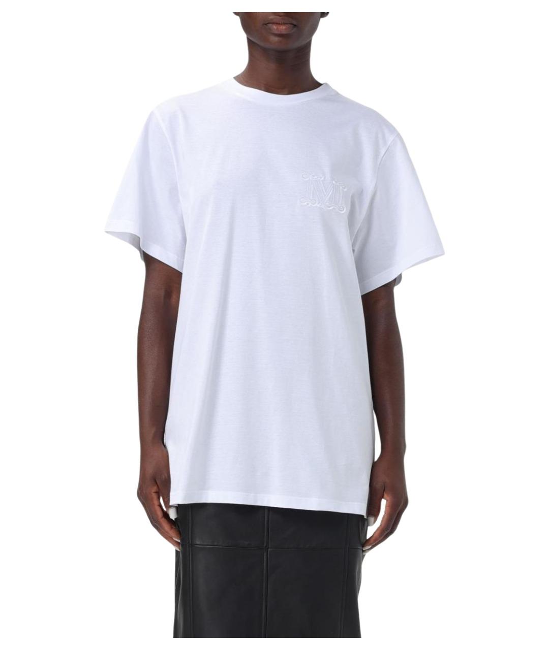 MAX MARA Белая хлопковая футболка, фото 1