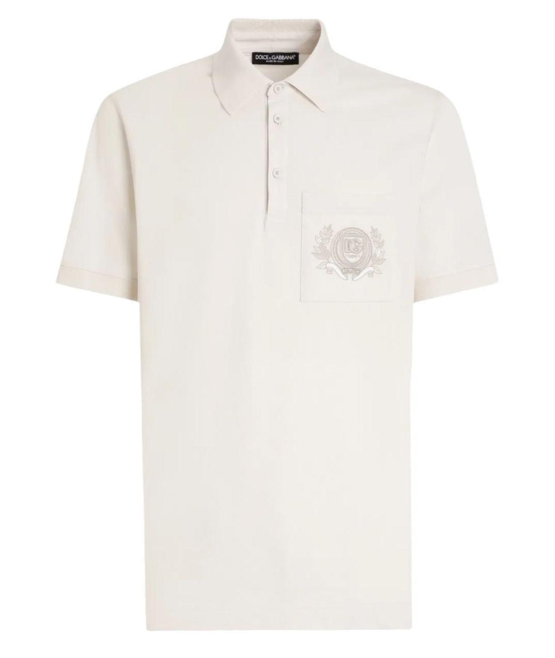 DOLCE&GABBANA Белое хлопковое поло с коротким рукавом, фото 1
