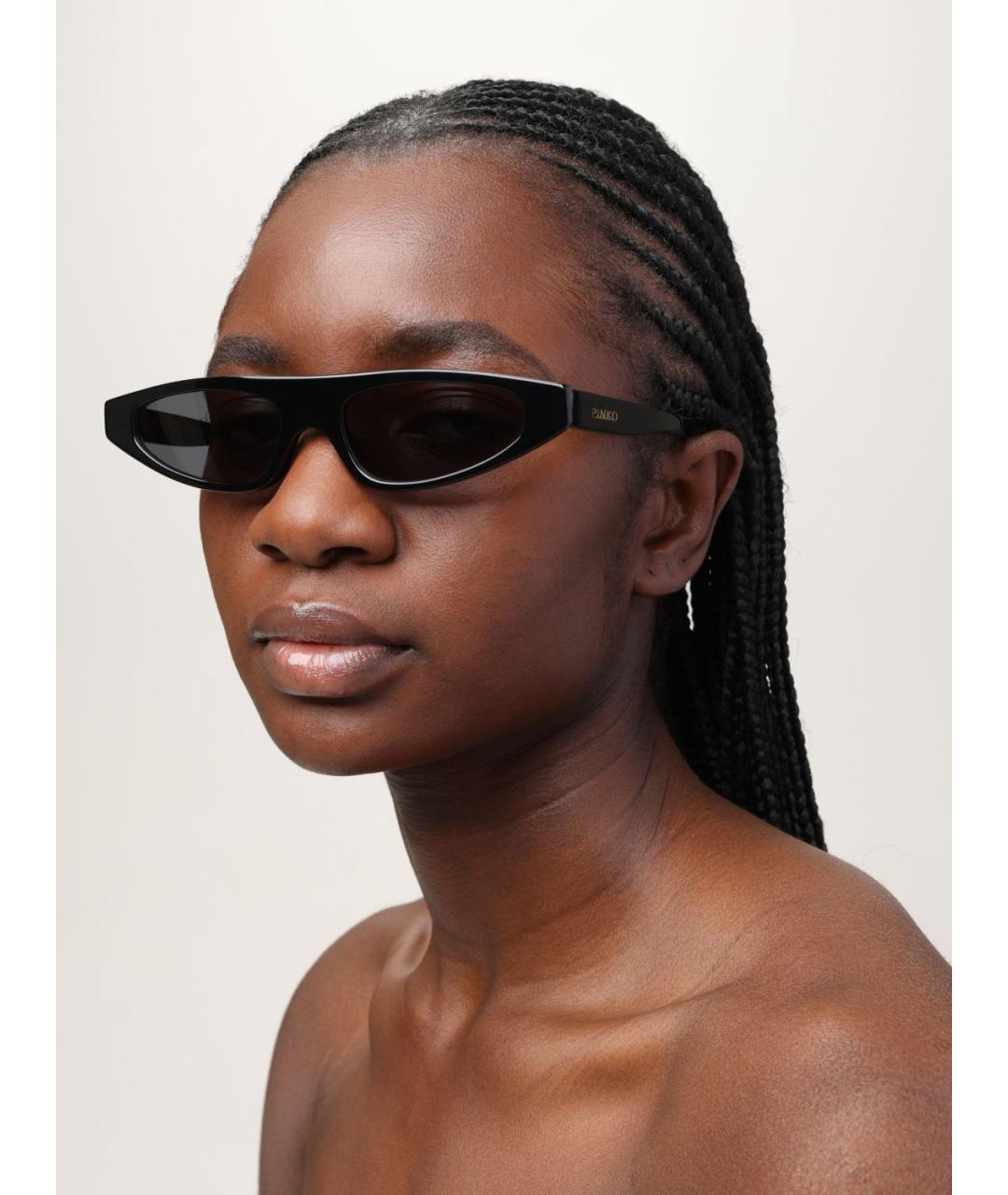 PINKO Черные пластиковые солнцезащитные очки, фото 2
