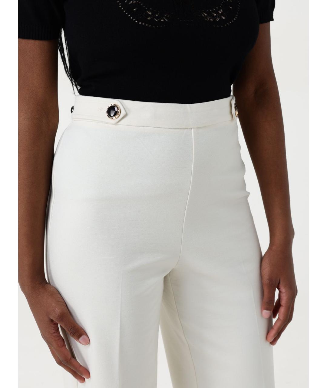 TWIN-SET Серебряные вискозные прямые брюки, фото 3