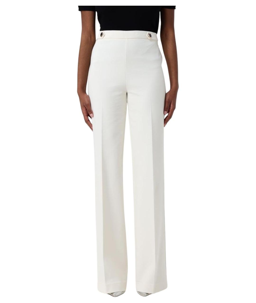 TWIN-SET Серебряные вискозные прямые брюки, фото 1