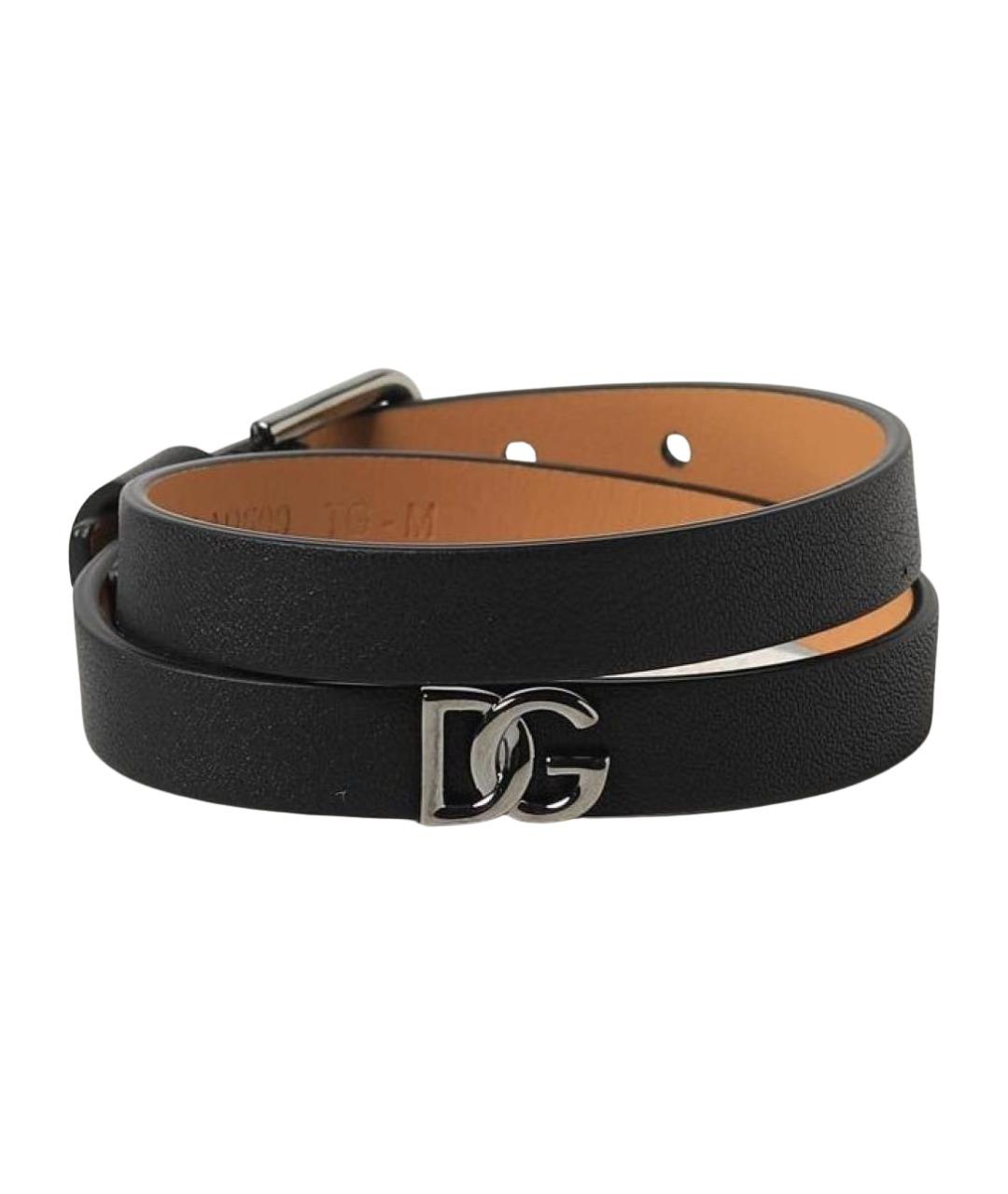 DOLCE&GABBANA Черный кожаный браслет, фото 1