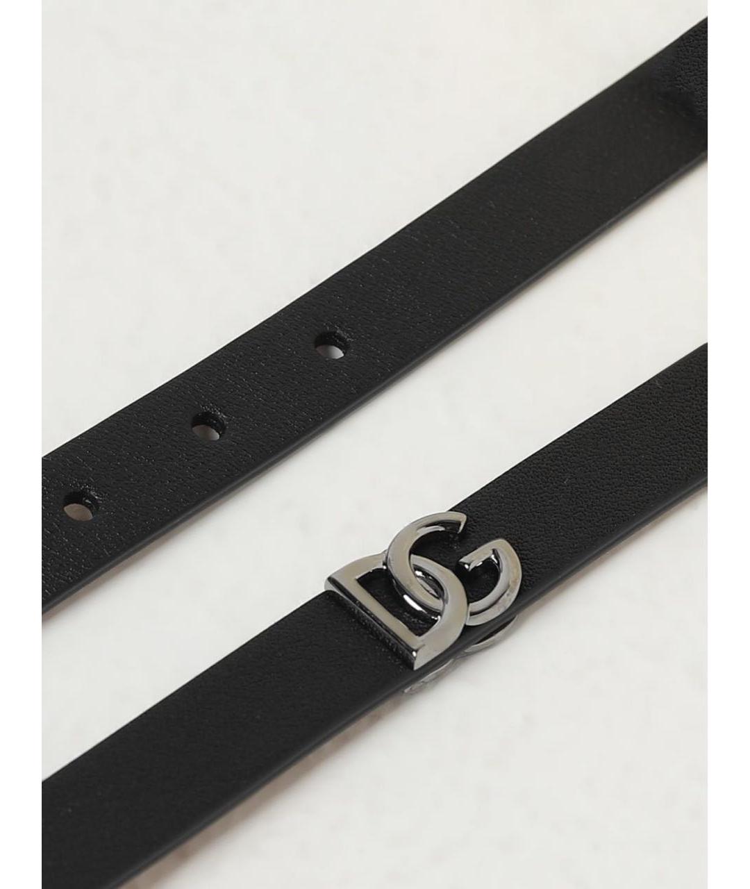 DOLCE&GABBANA Черный кожаный браслет, фото 4