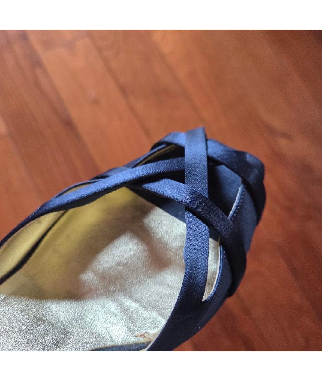 STELLA MCCARTNEY Темно-синие текстильные босоножки, фото 8