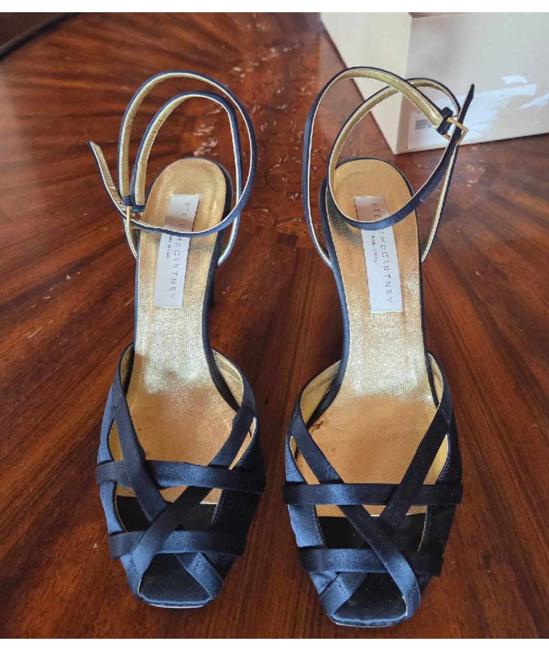 STELLA MCCARTNEY Темно-синие текстильные босоножки, фото 2