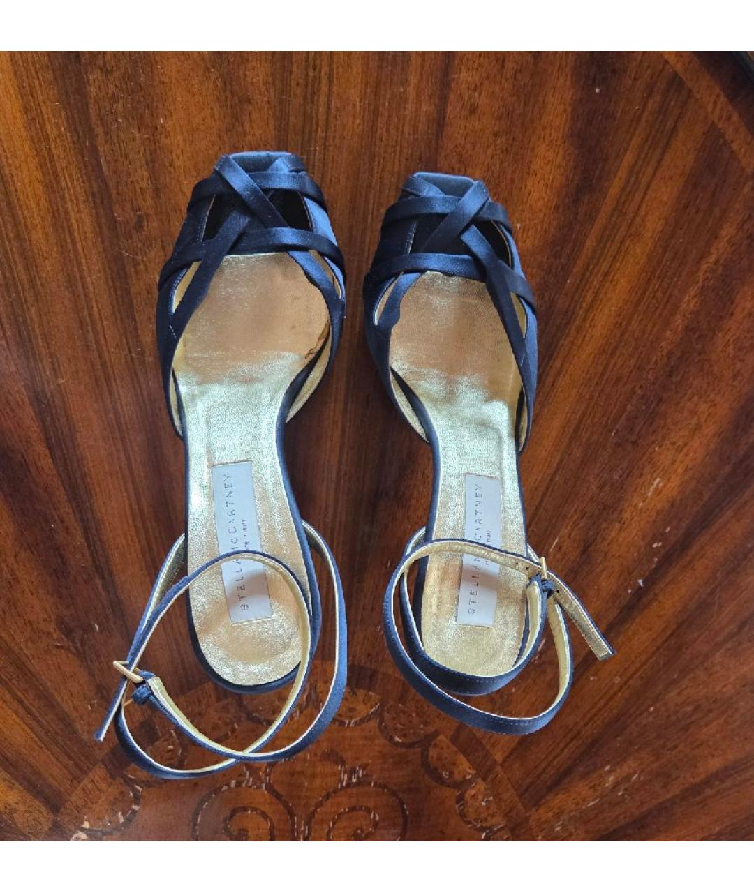 STELLA MCCARTNEY Темно-синие текстильные босоножки, фото 3