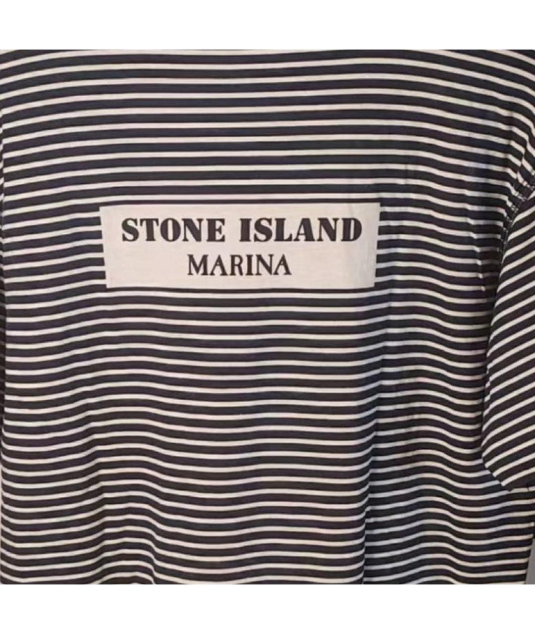 STONE ISLAND Темно-синяя футболка, фото 2