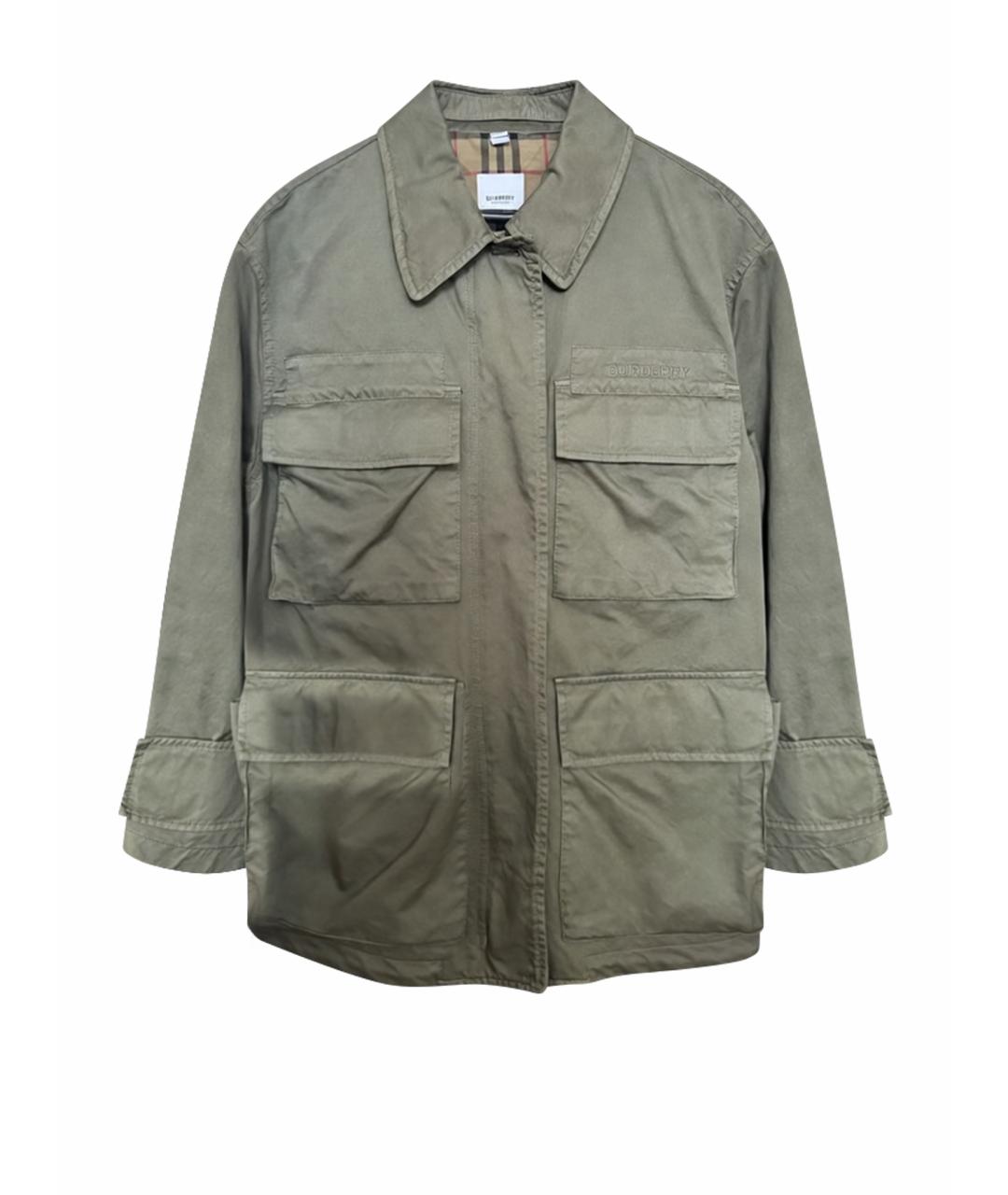 BURBERRY Зеленая хлопковая куртка, фото 1