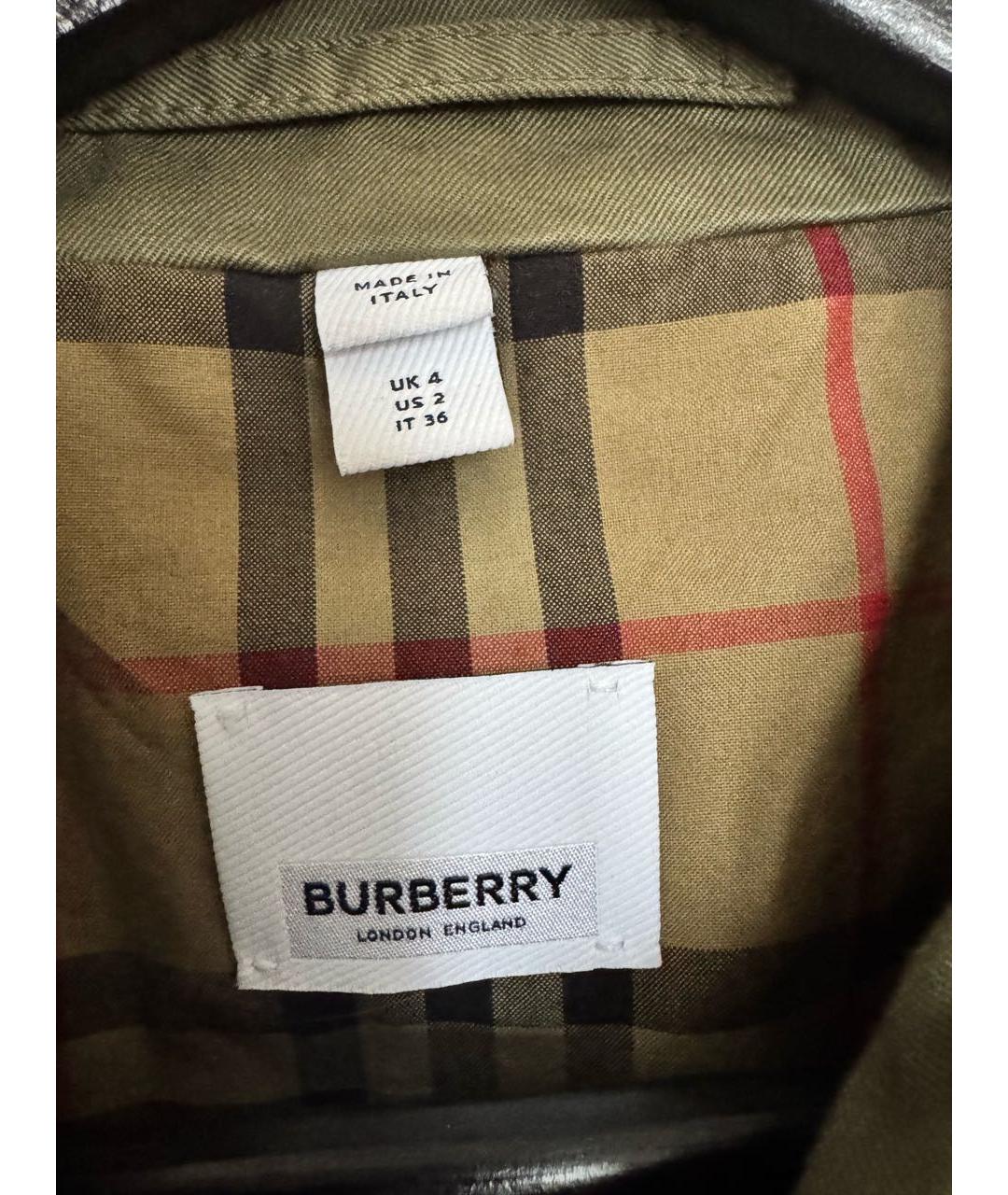 BURBERRY Зеленая хлопковая куртка, фото 3