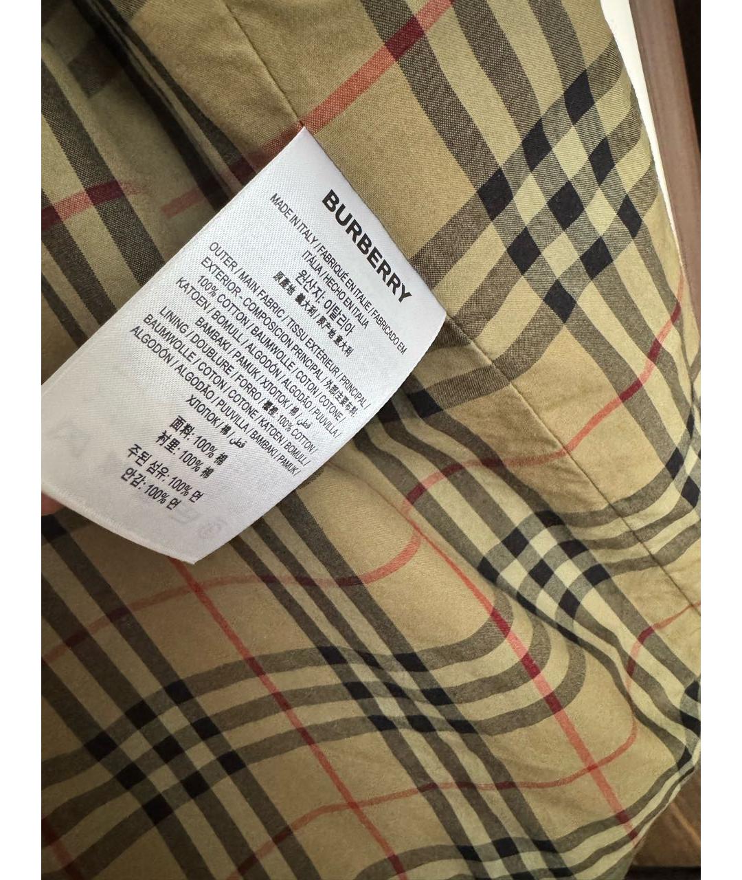 BURBERRY Зеленая хлопковая куртка, фото 4