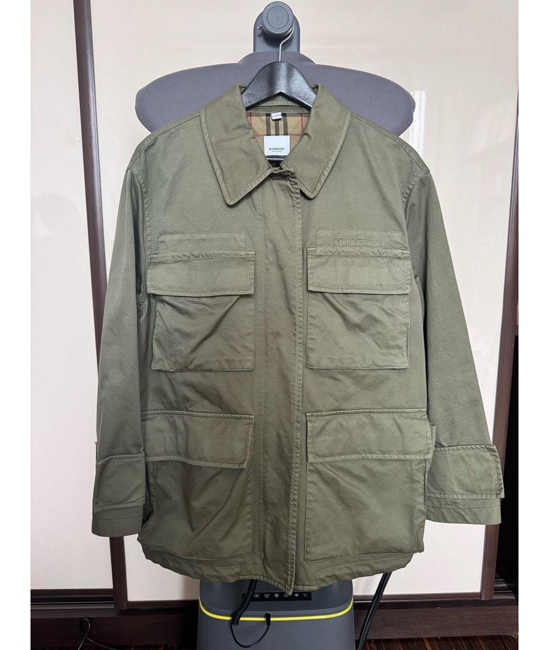 BURBERRY Зеленая хлопковая куртка, фото 8