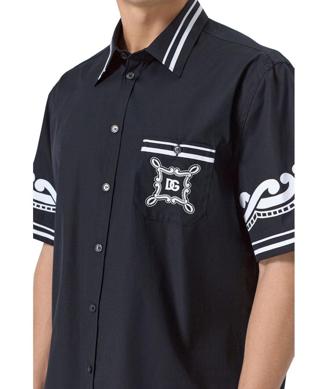 DOLCE&GABBANA Черная хлопковая кэжуал рубашка, фото 4