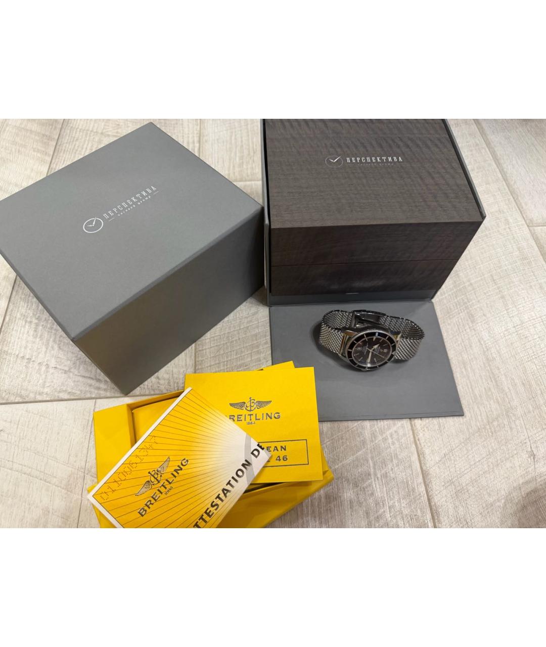 BREITLING Черные стальные часы, фото 4