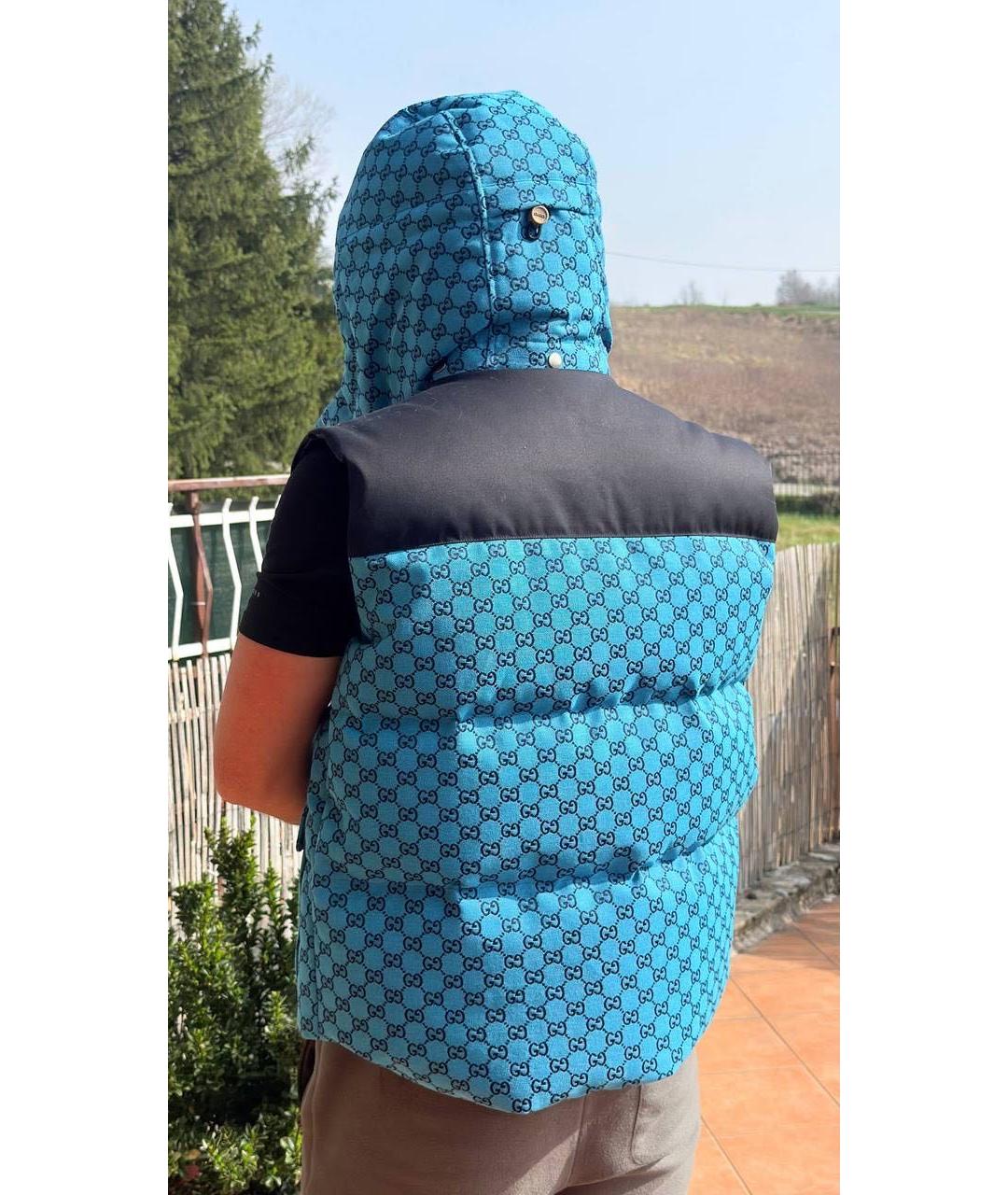 GUCCI Бирюзовый полиамидовый жилет, фото 8