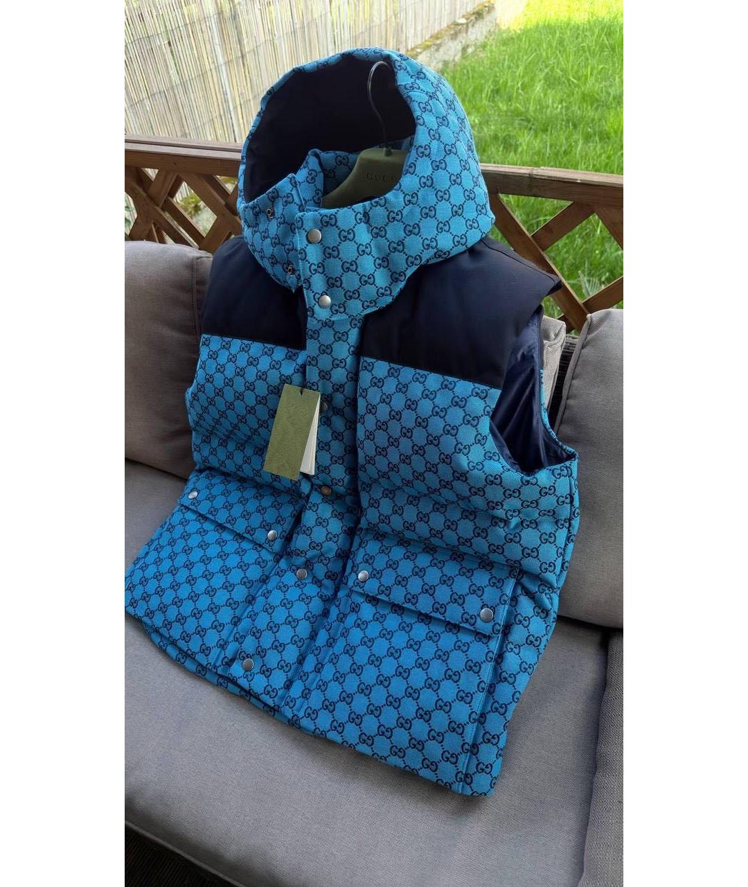 GUCCI Бирюзовый полиамидовый жилет, фото 2