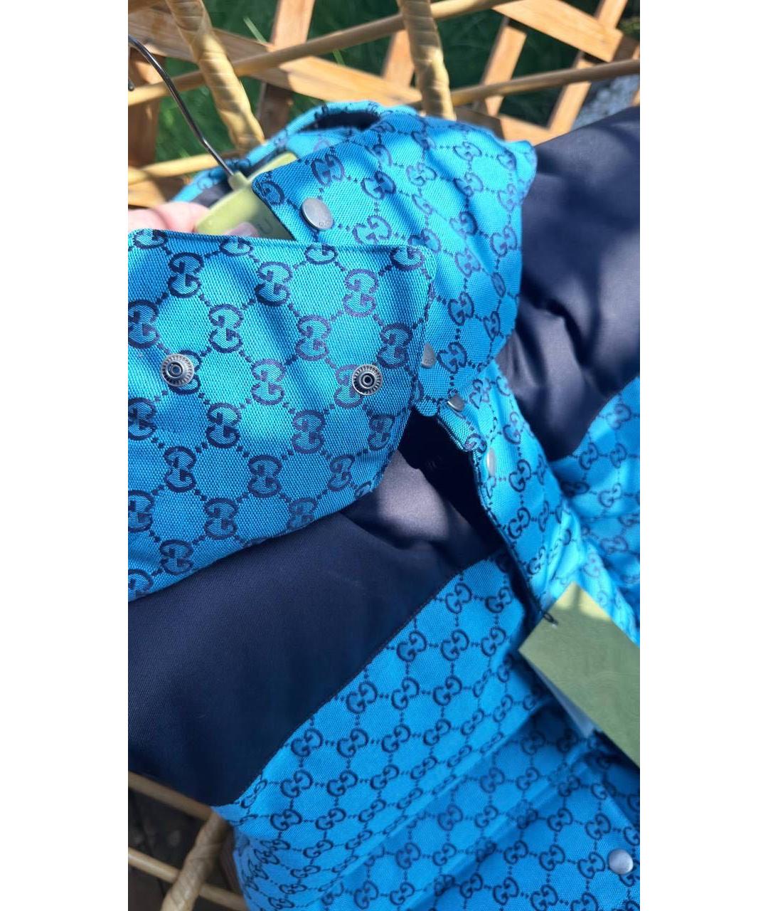 GUCCI Бирюзовый полиамидовый жилет, фото 4