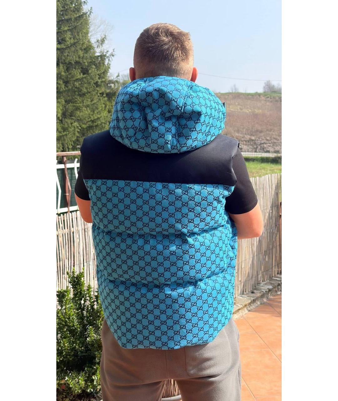 GUCCI Бирюзовый полиамидовый жилет, фото 6
