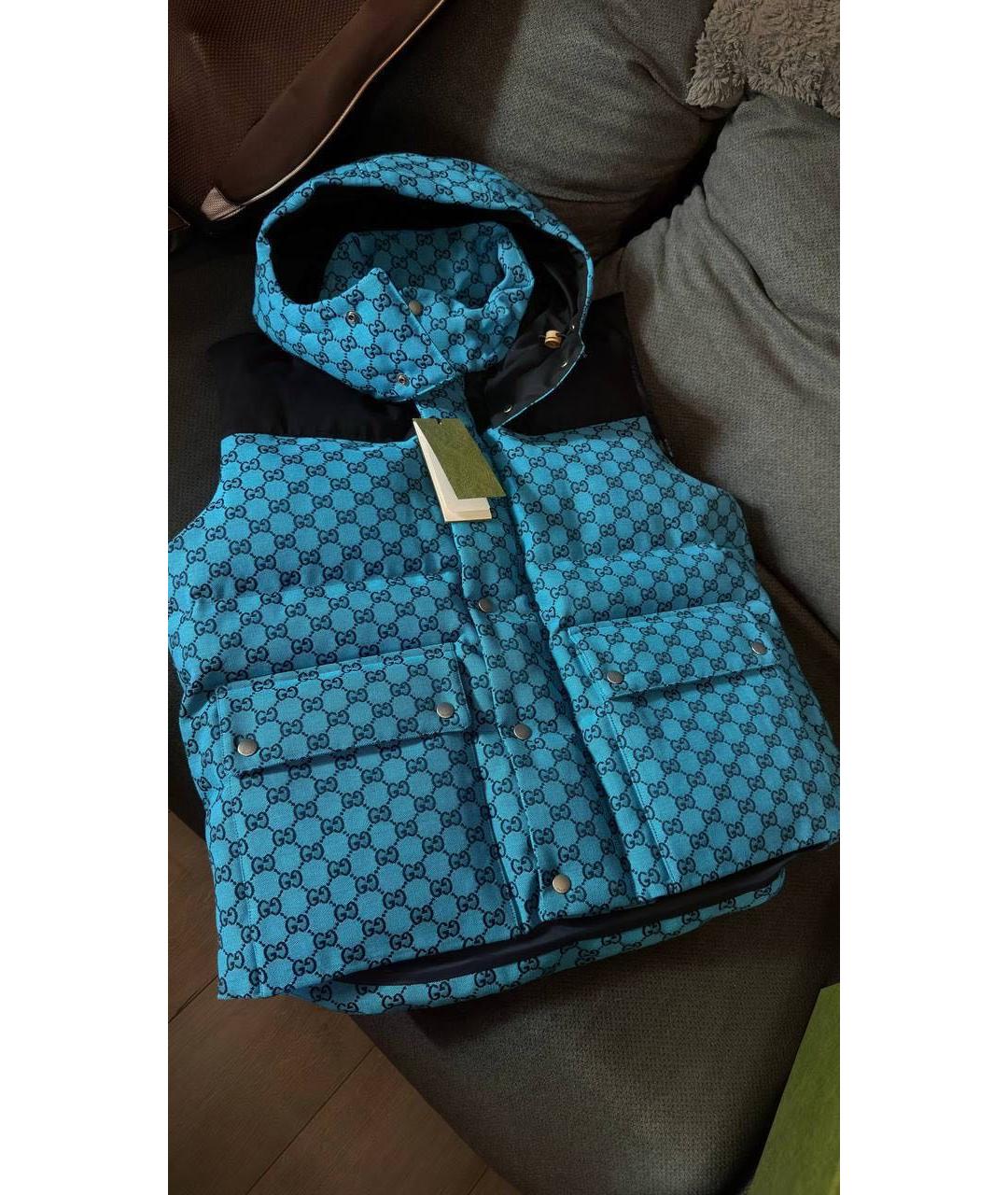 GUCCI Бирюзовый полиамидовый жилет, фото 9