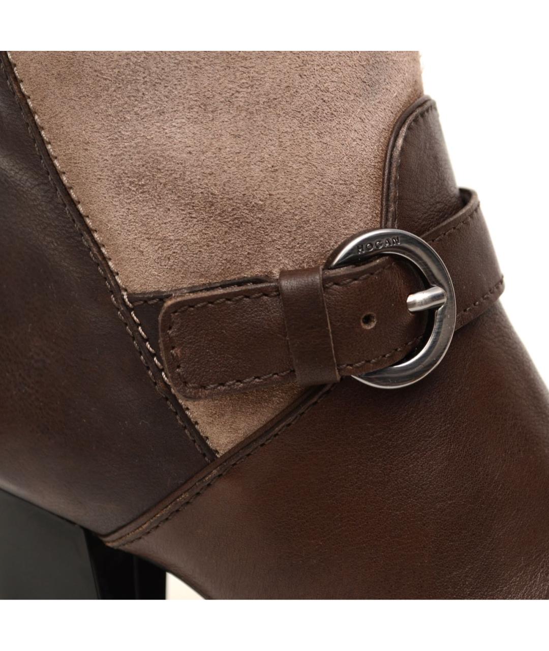 HOGAN Коричневые кожаные сапоги, фото 6
