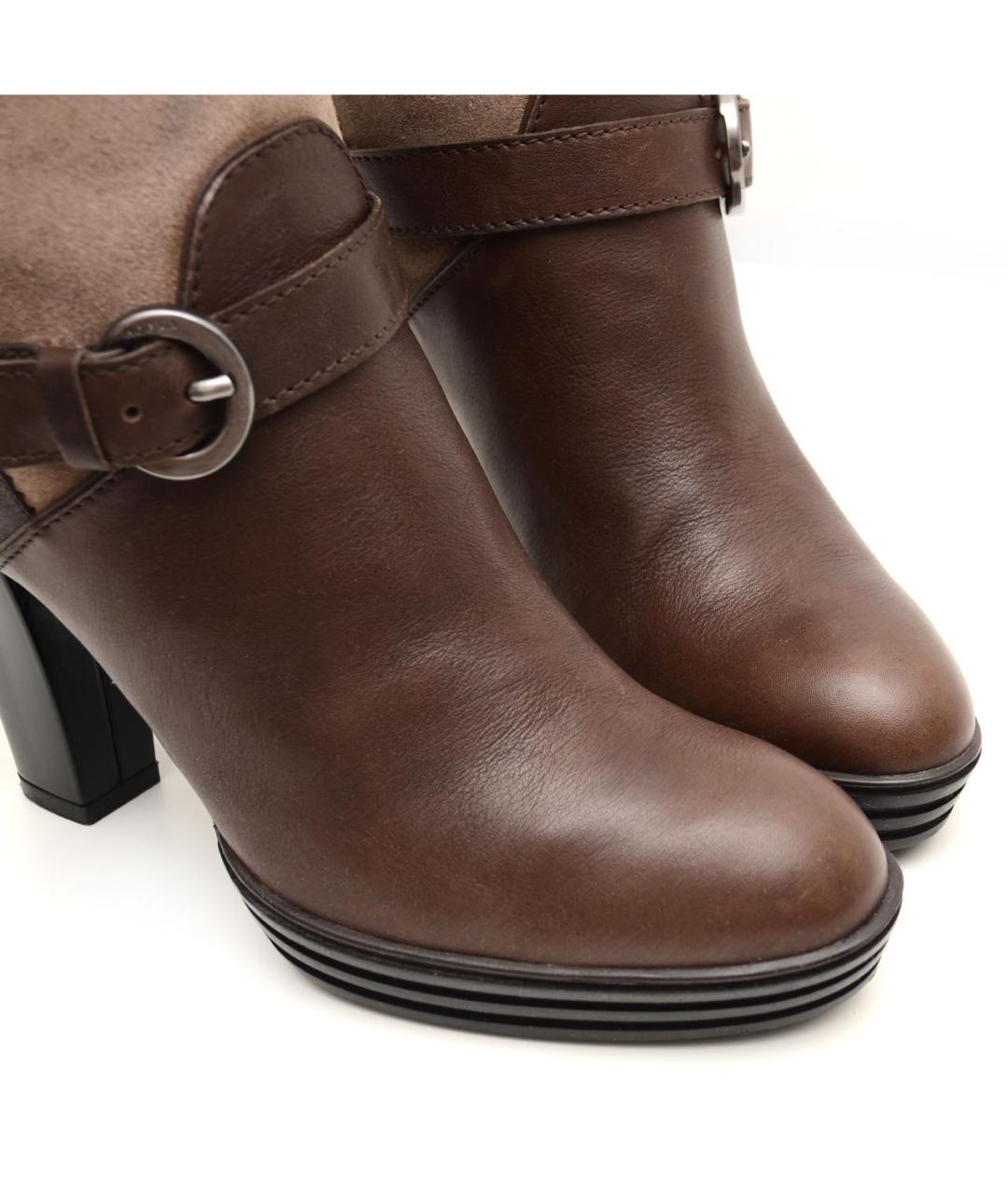 HOGAN Коричневые кожаные сапоги, фото 4