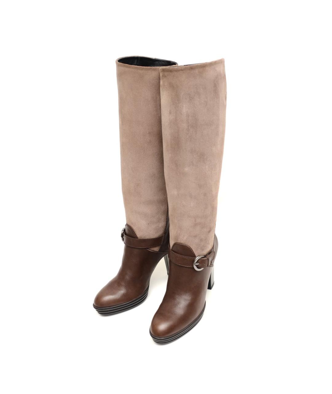 HOGAN Коричневые кожаные сапоги, фото 2