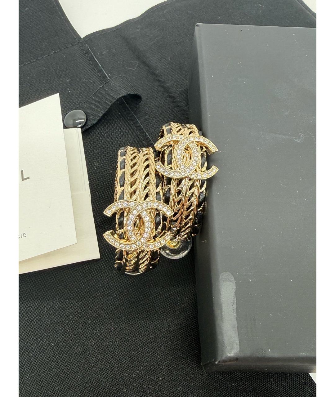 CHANEL Золотые металлические серьги, фото 5