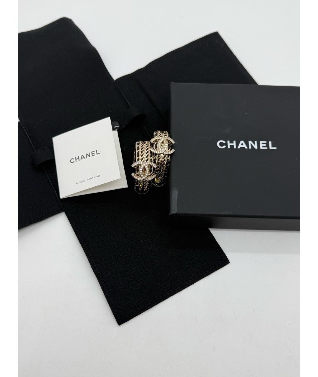 CHANEL Золотые металлические серьги, фото 4