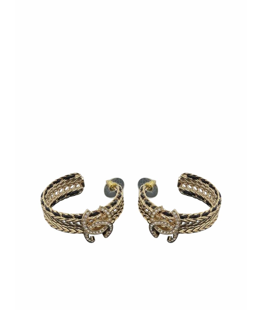 CHANEL Золотые металлические серьги, фото 1