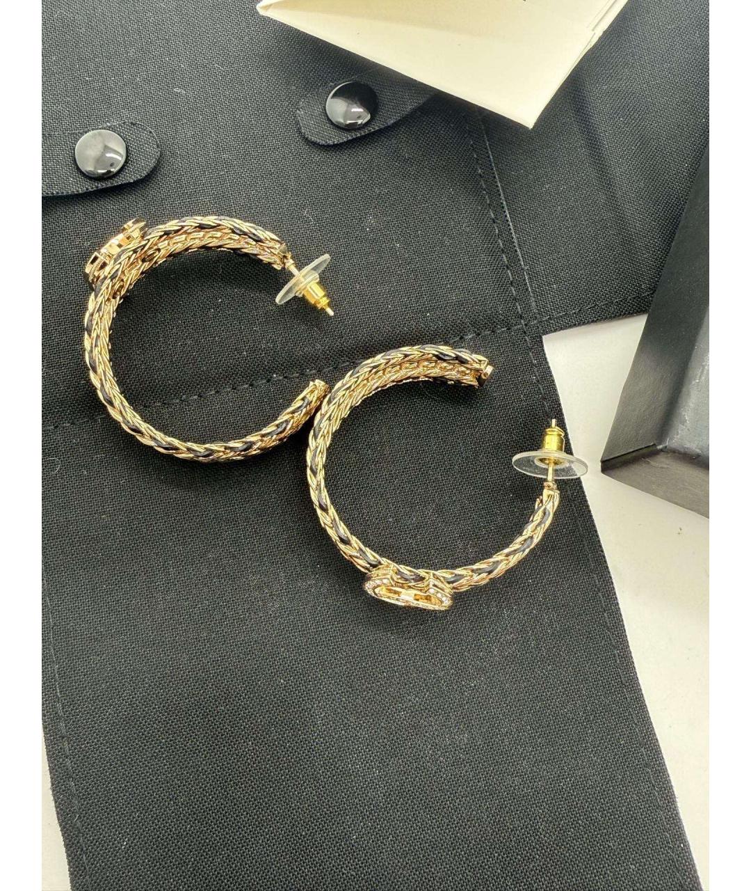 CHANEL Золотые металлические серьги, фото 7