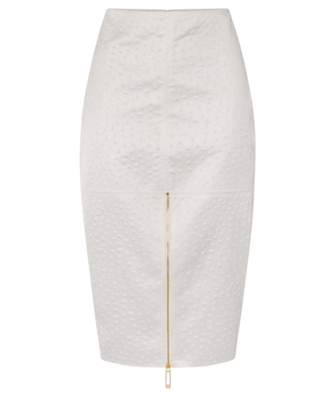 ELISABETTA FRANCHI Белая полиэстеровая юбка миди, фото 1