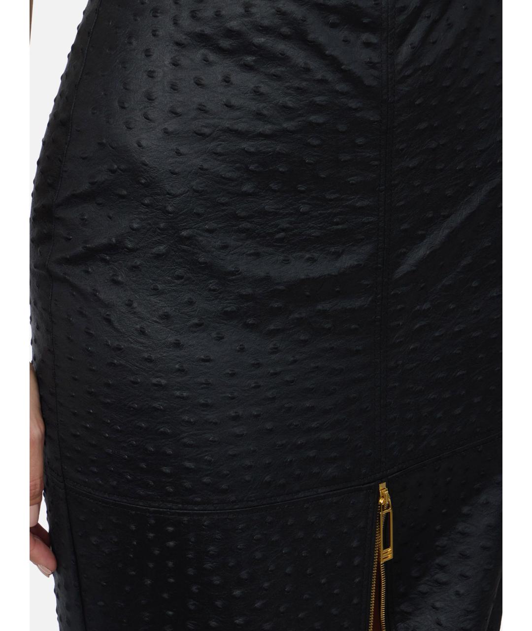 ELISABETTA FRANCHI Черная полиэстеровая юбка миди, фото 3