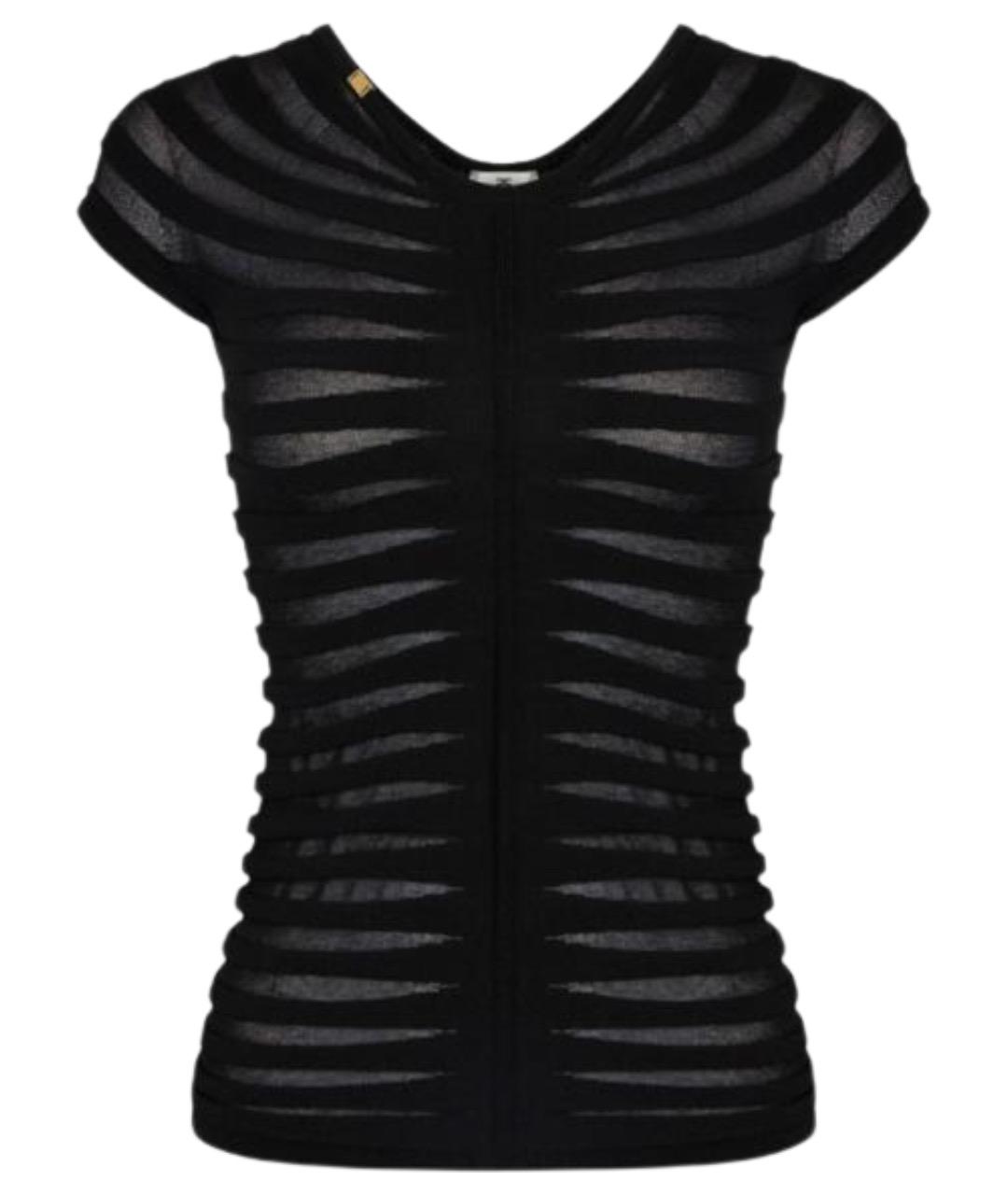 ELISABETTA FRANCHI Черная вискозная блузы, фото 1
