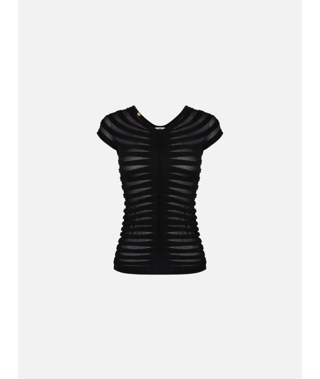 ELISABETTA FRANCHI Черная вискозная блузы, фото 6