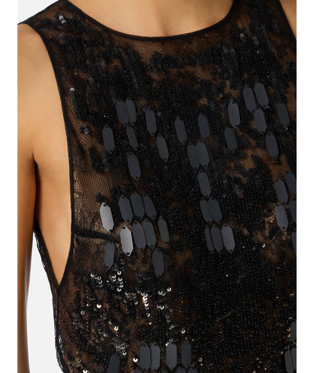 ELISABETTA FRANCHI Черный полиэстеровый комбинезон, фото 4