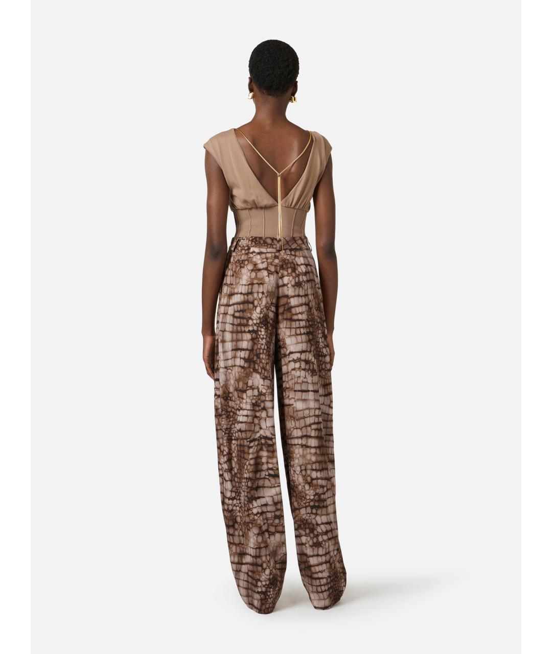 ELISABETTA FRANCHI Коричневое вискозное боди, фото 5