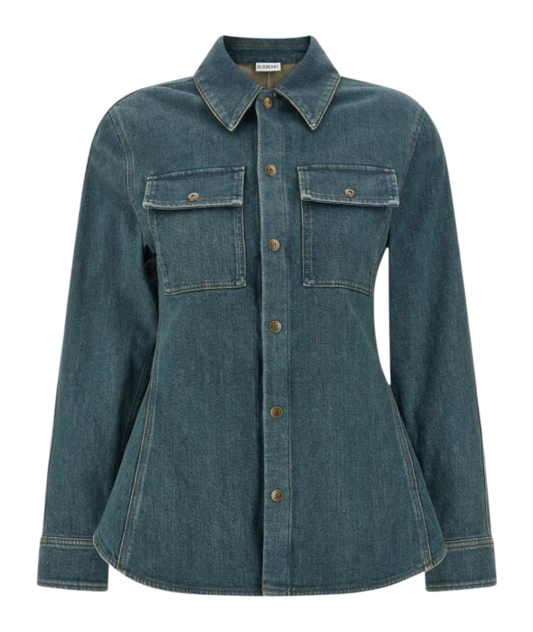 BURBERRY Синяя хлопковая рубашка, фото 1