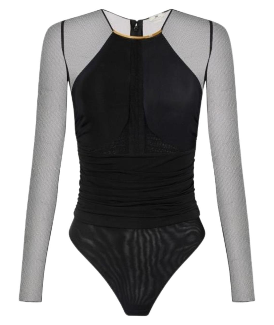 ELISABETTA FRANCHI Черное вискозное боди, фото 1